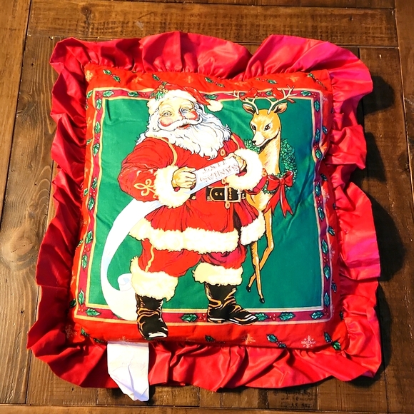None Holiday Vintage Santa Decorative Pillow Poshmark